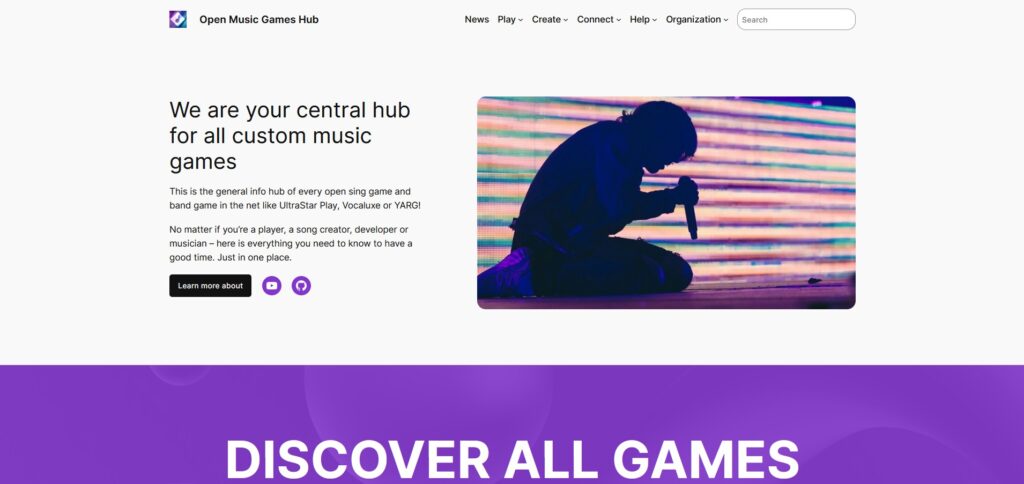Screenshot of our new website